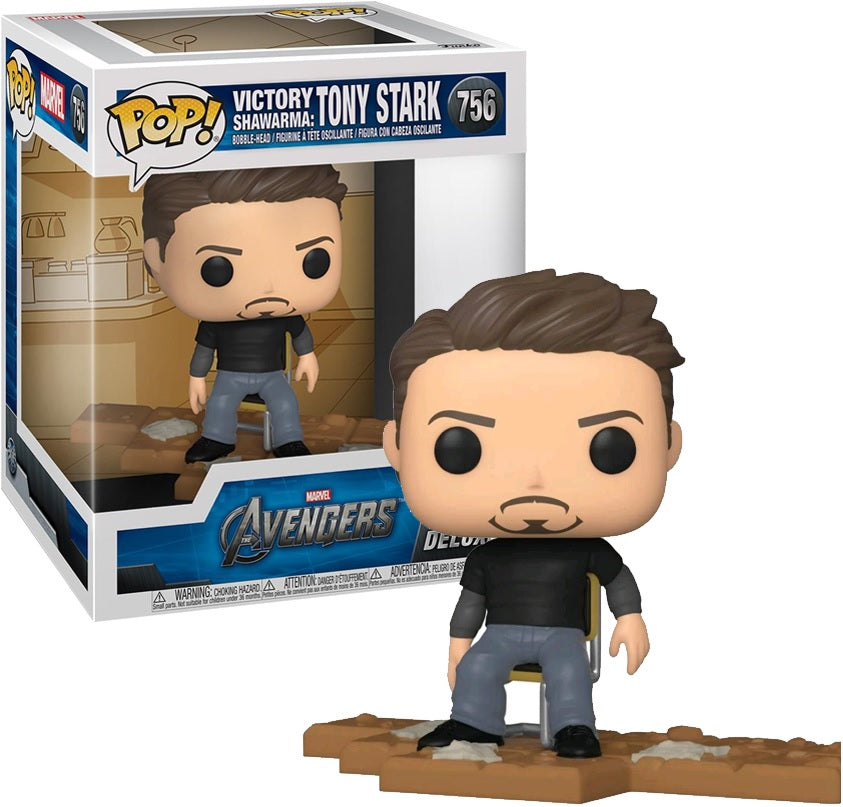 Marvel Funko POP! Deluxe Vinyl Figure 756 Avengers Tony Stark Victory Shawarma 9 cm - SCATOLA LIEVEMENTE DANNEGGIATA