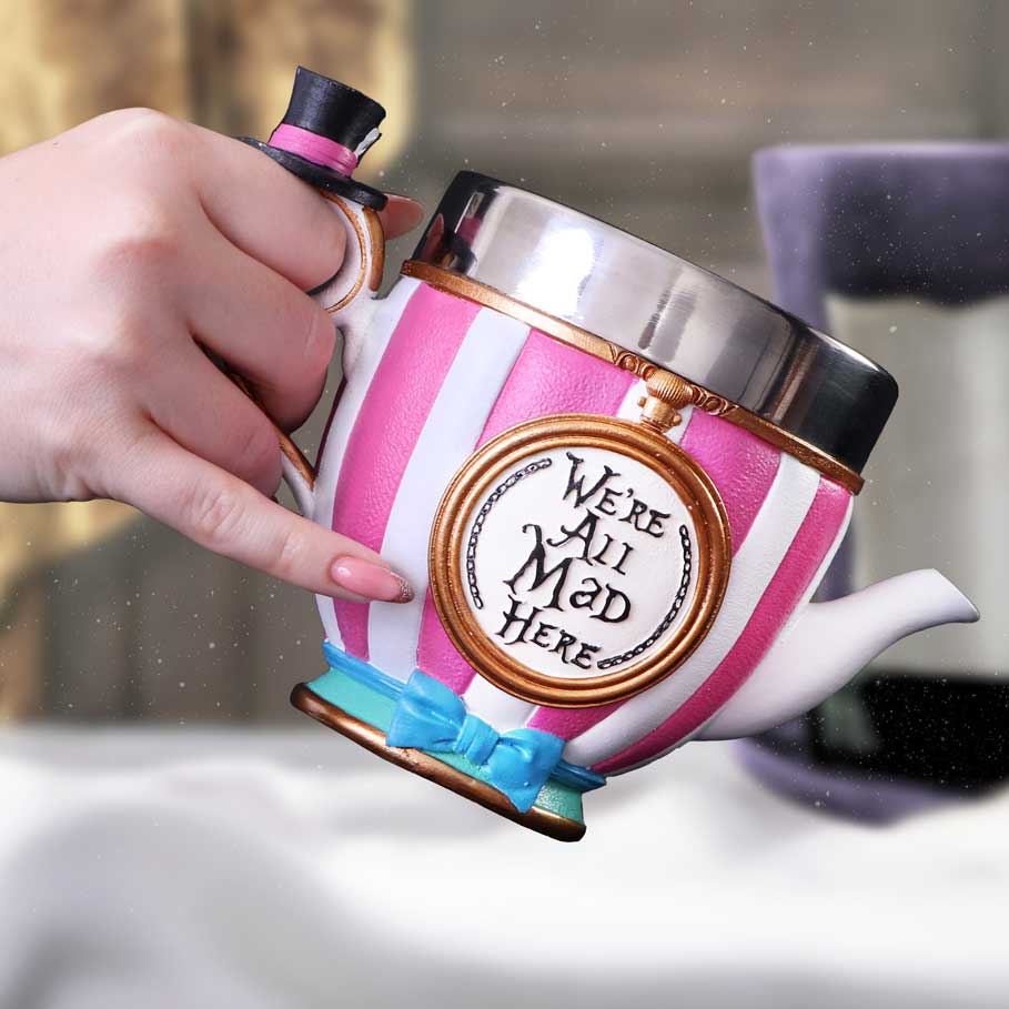 PINKYS UP MAD HATTER TEAPOT TAZZA TEIERA CAPPELLAIO MATTO