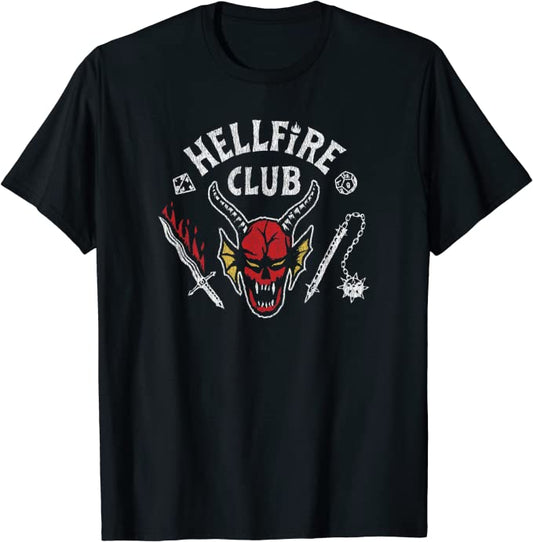 STRANGER THINGS - T-SHIRT - HELLFIRE CLUB LOGO BLACK L