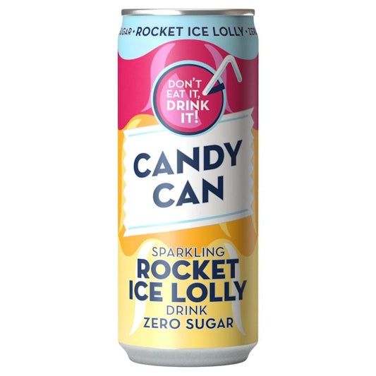 Candy Can Rocket Ice Lolly, bevanda al gusto di arancia, ananas e lampone da 330 ml