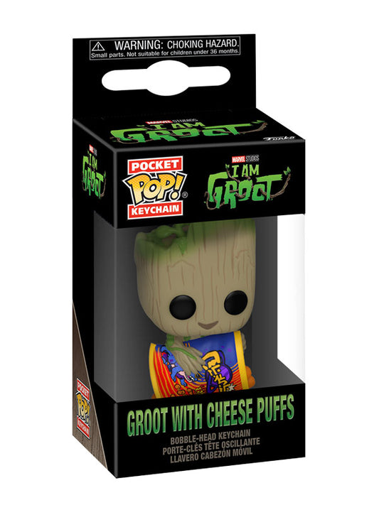 I am Groot Pocket POP! Vinyl Keychain Groot with cheese puffs 4 cm