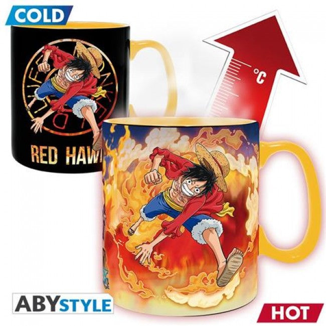 ABYMUG908 - ONE PIECE - TAZZA HEAT CHANGE 460ML - LUFFY & SABO