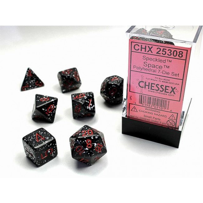 CHX 25308 - SET 7 DADI POLIEDRICI PUNTINATI - SPACE