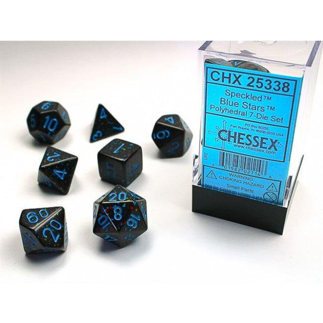 CHX 25338 - SET 7 DADI POLIEDRICI PUNTINATI - BLUE STARS