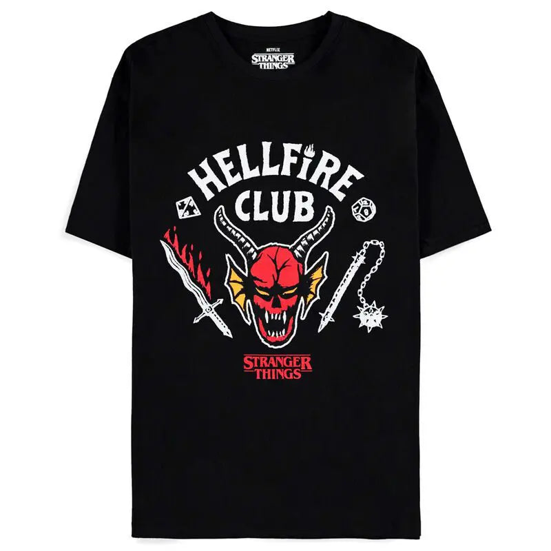 STRANGER THINGS - T-SHIRT - HELLFIRE LOGO BLACK L