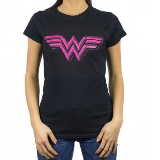 T-SHIRT WONDER WOMAN DONNA LOGO CLASSIC L