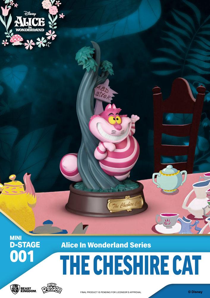 Dinsey : Alice in Wonderland Mini Diorama Stage PVC Statue The Cheshire Cat 10 cm