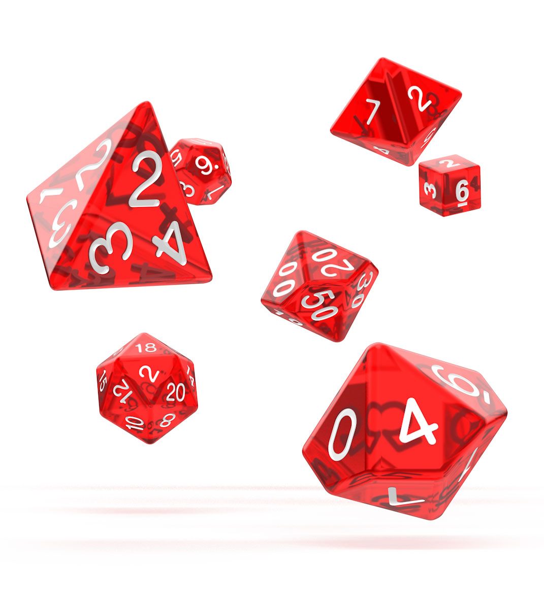 Oakie Doakie Dice RPG Set Translucent - Red (7)