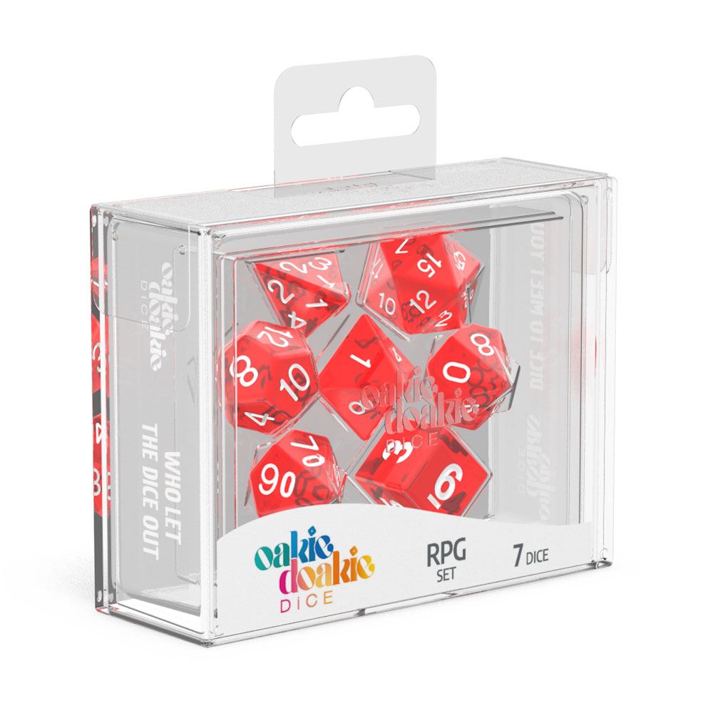 Oakie Doakie Dice RPG Set Translucent - Red (7)