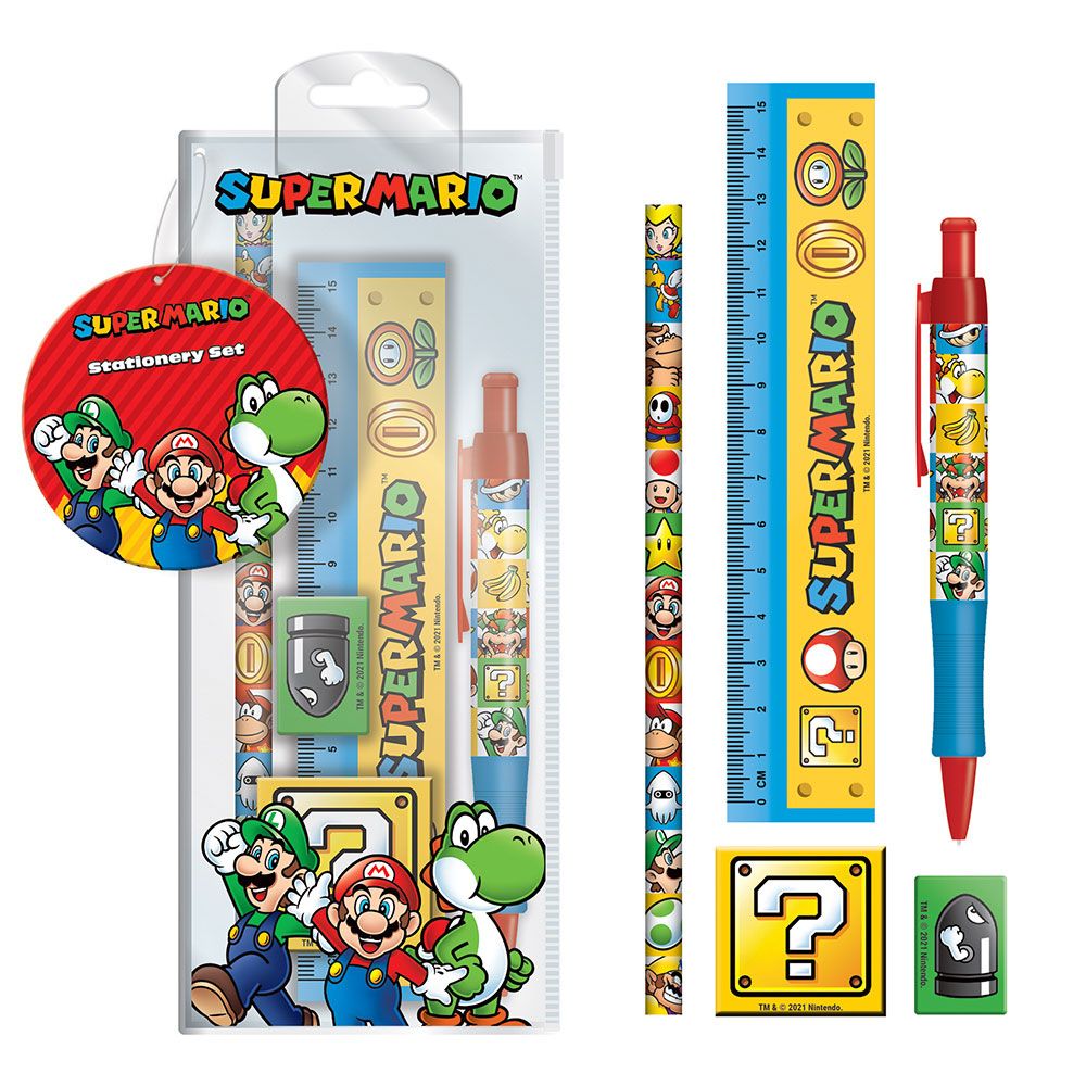 Super Mario 5 - Piece Stationery Set - Set Cancelleria