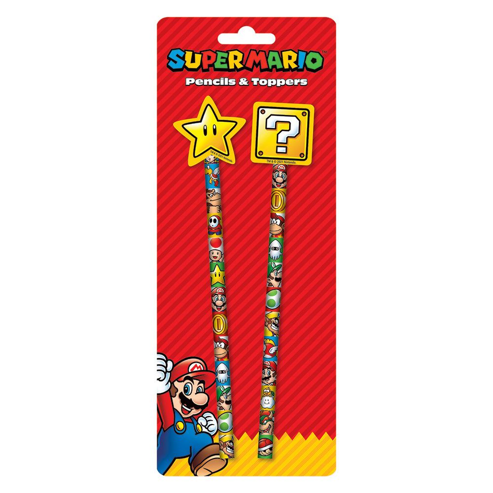 Super Mario 2 - Piece Stationery Set - Set Matite e Toppers